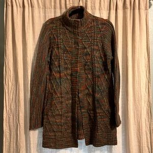 Prana long cardigan with pockets, size xl